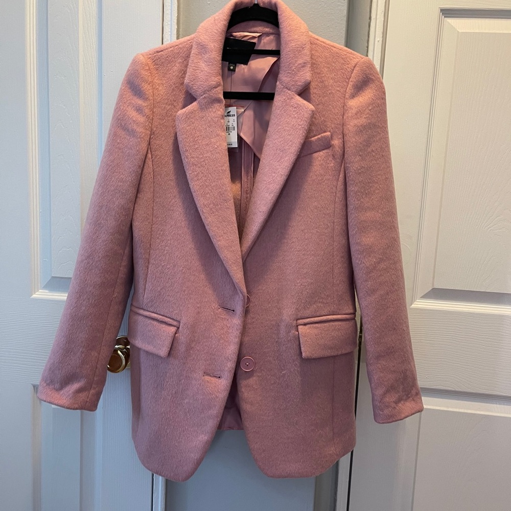Express dusty pink blazer coat